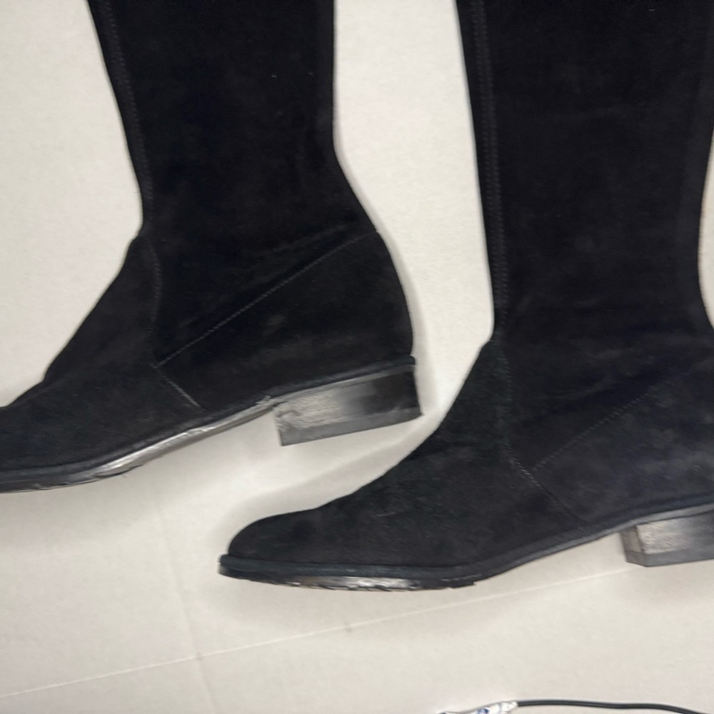 Stuart Weitzman $795 Jocey Suede Over-The-Knee Boots, Black, 7.5 - Picture 3 of 15